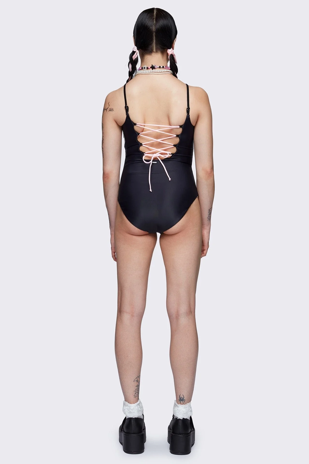 Corsage Cuteness Lace-Up Swimsuit - Image 4