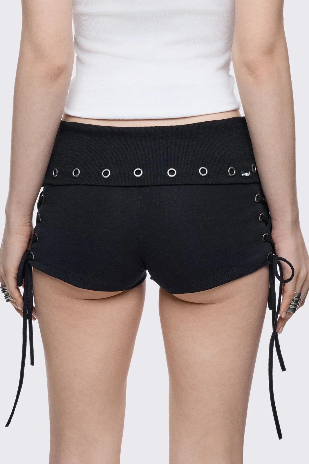 Faithless Black Mini Jersey Shorts - Image 5