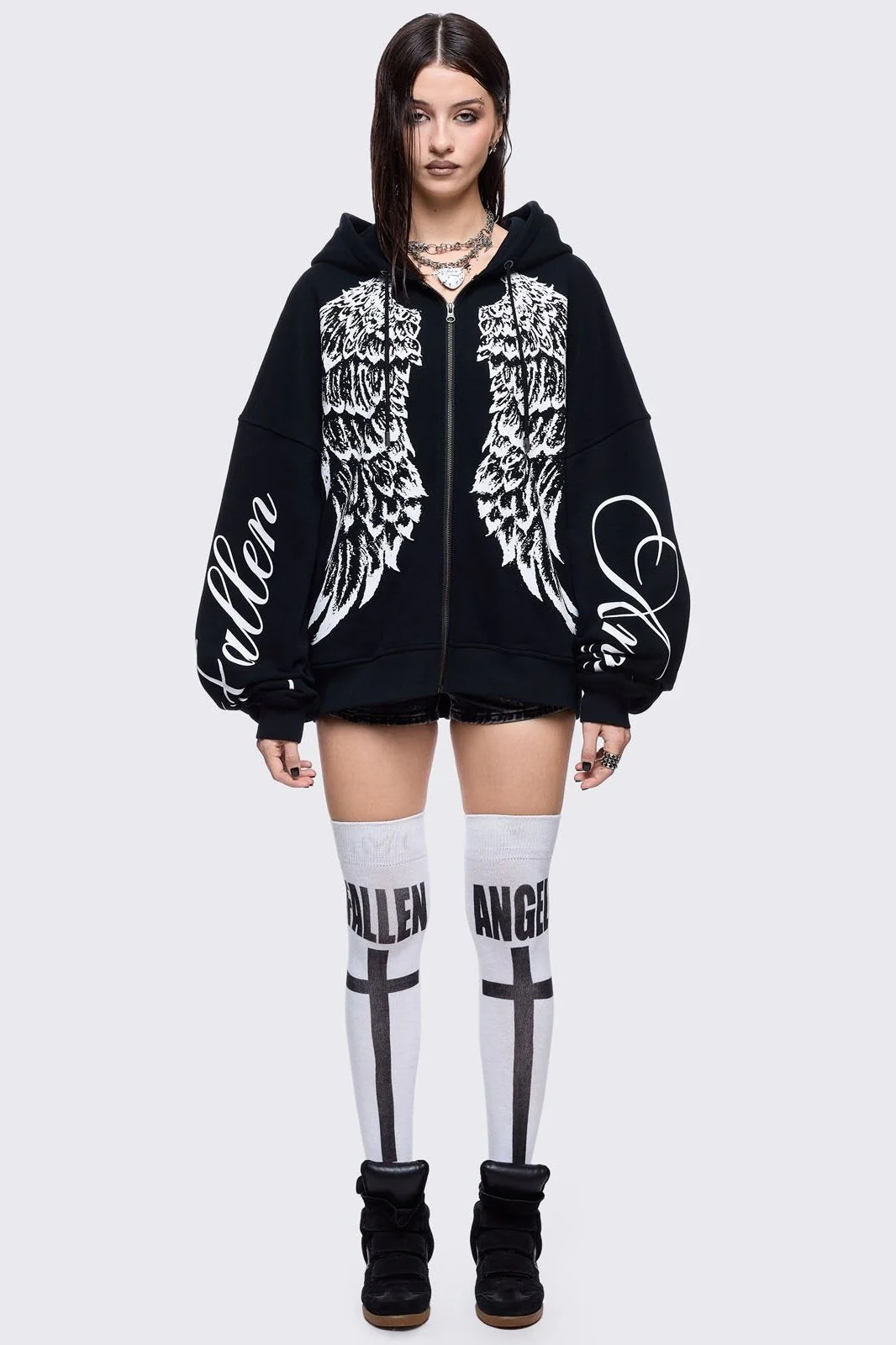 Fallen Angel Zip Up Hoodie - Image 3