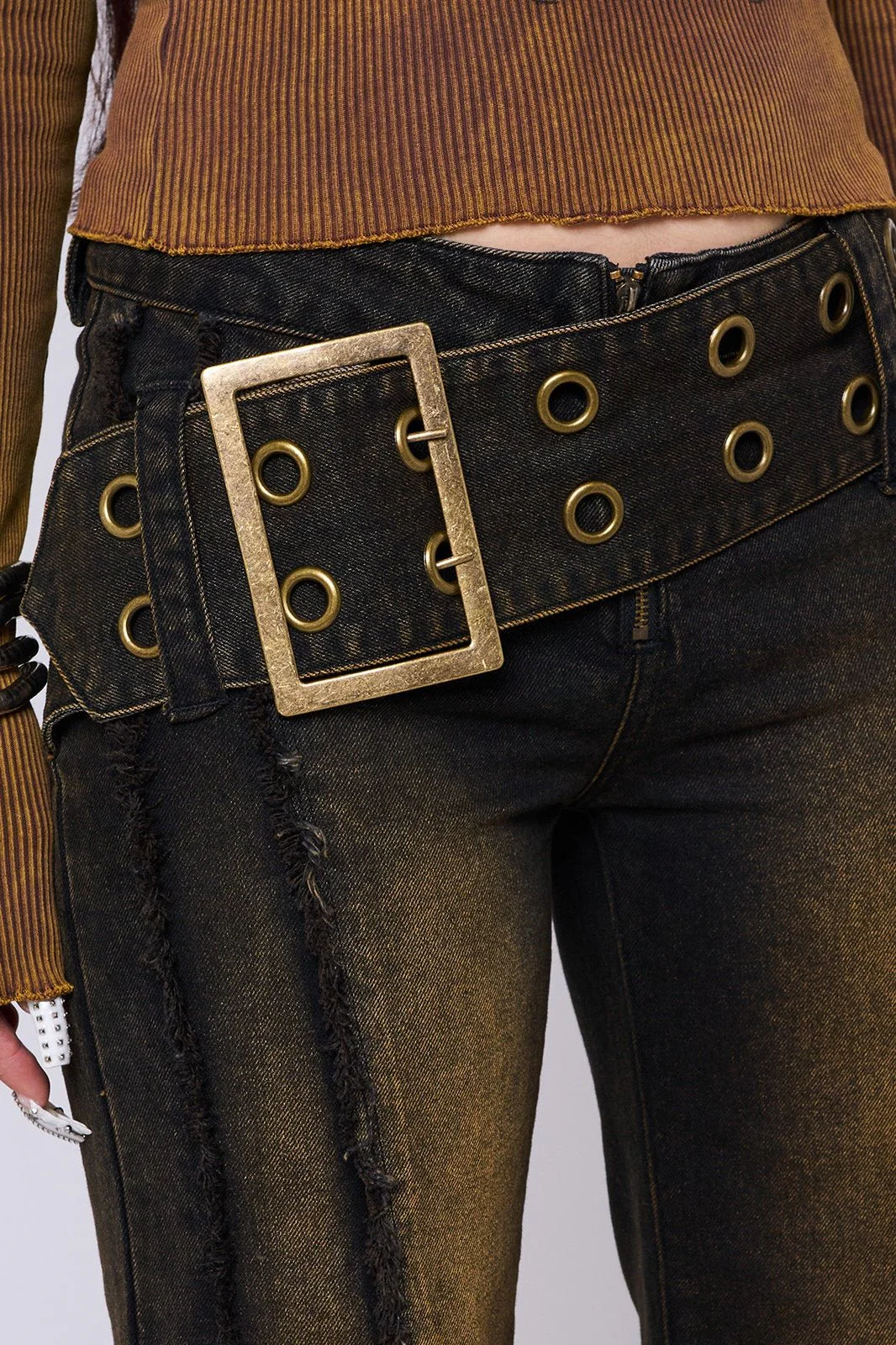 Gia Overdye Belted Flared Jeans - Image 4