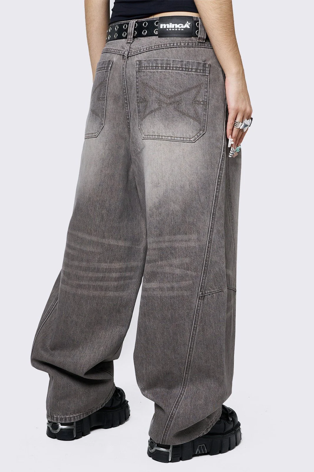 Grey Super Baggy Jeans - Image 5