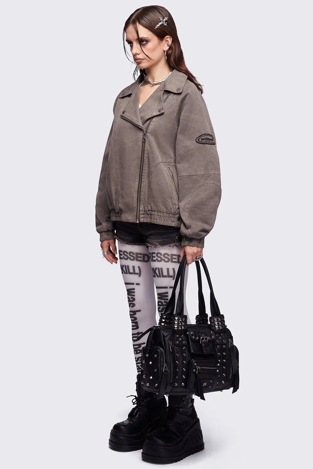 Harley Taupe Bomber Jacket - Image 3