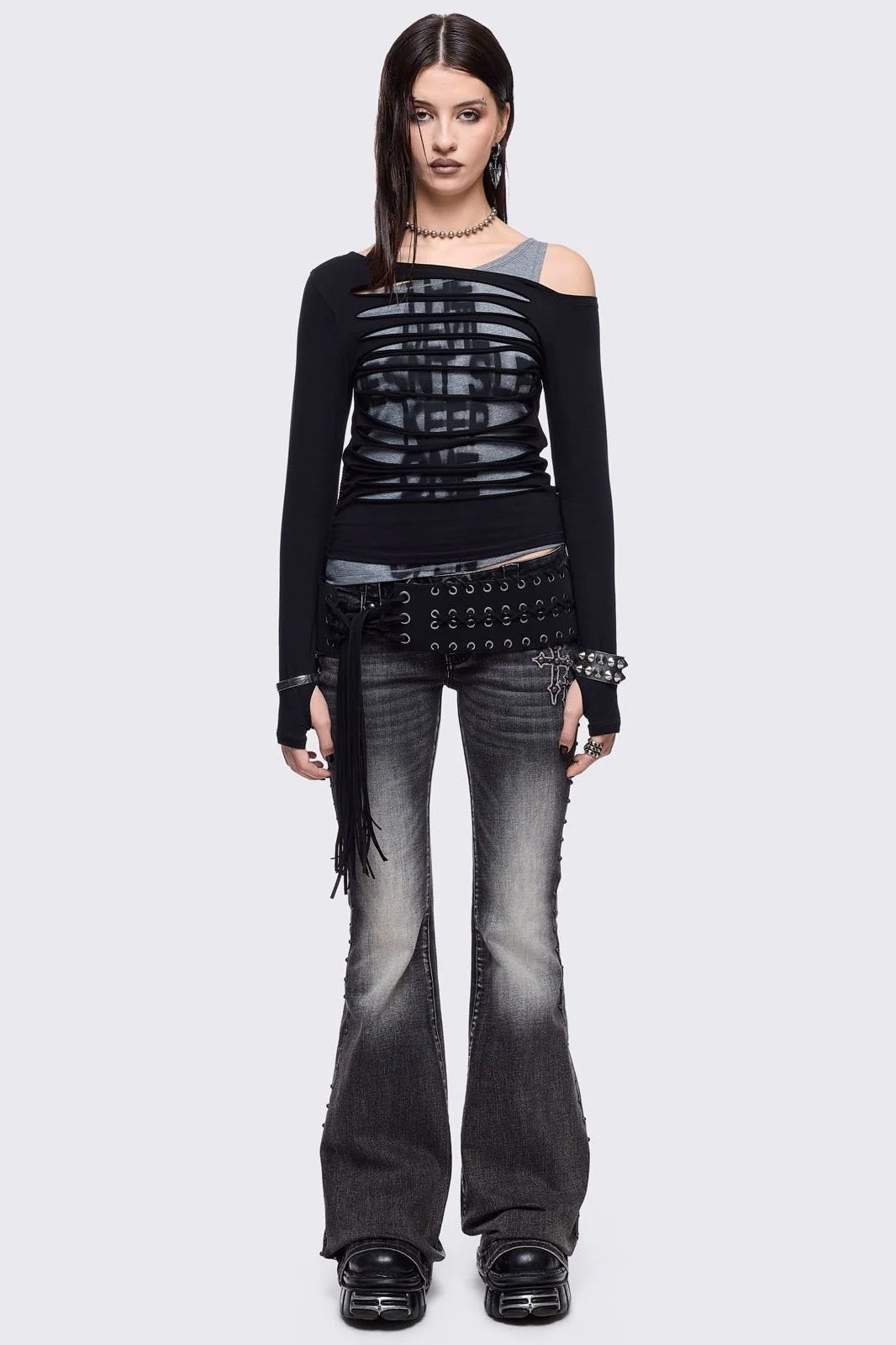 Holy Damage Flared Jeans - Image 3