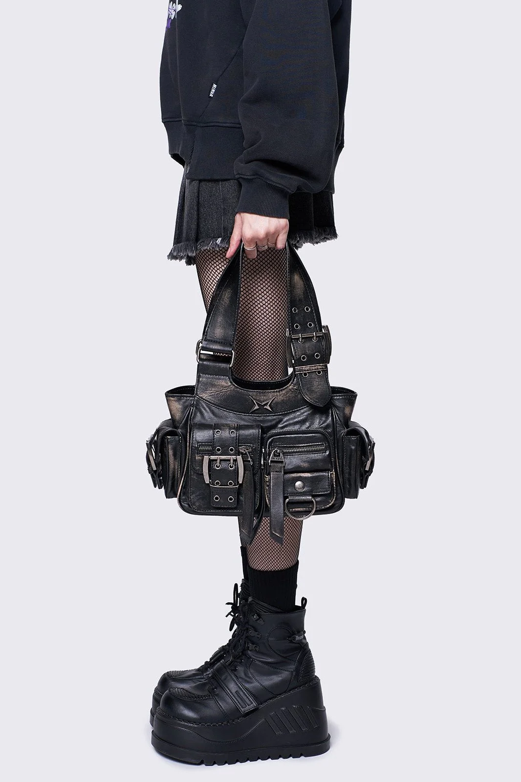 Jade Vegan Leather Shoulder Bag - Image 3