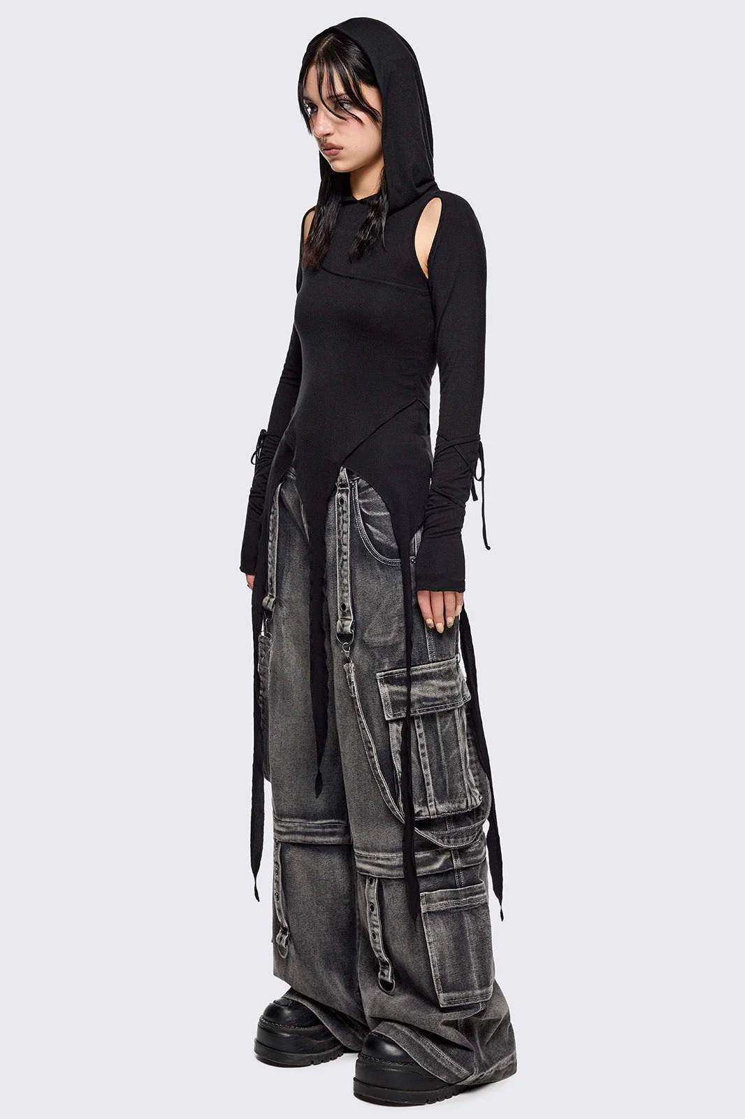 Klyx Cut-Out Hooded Top - Image 4