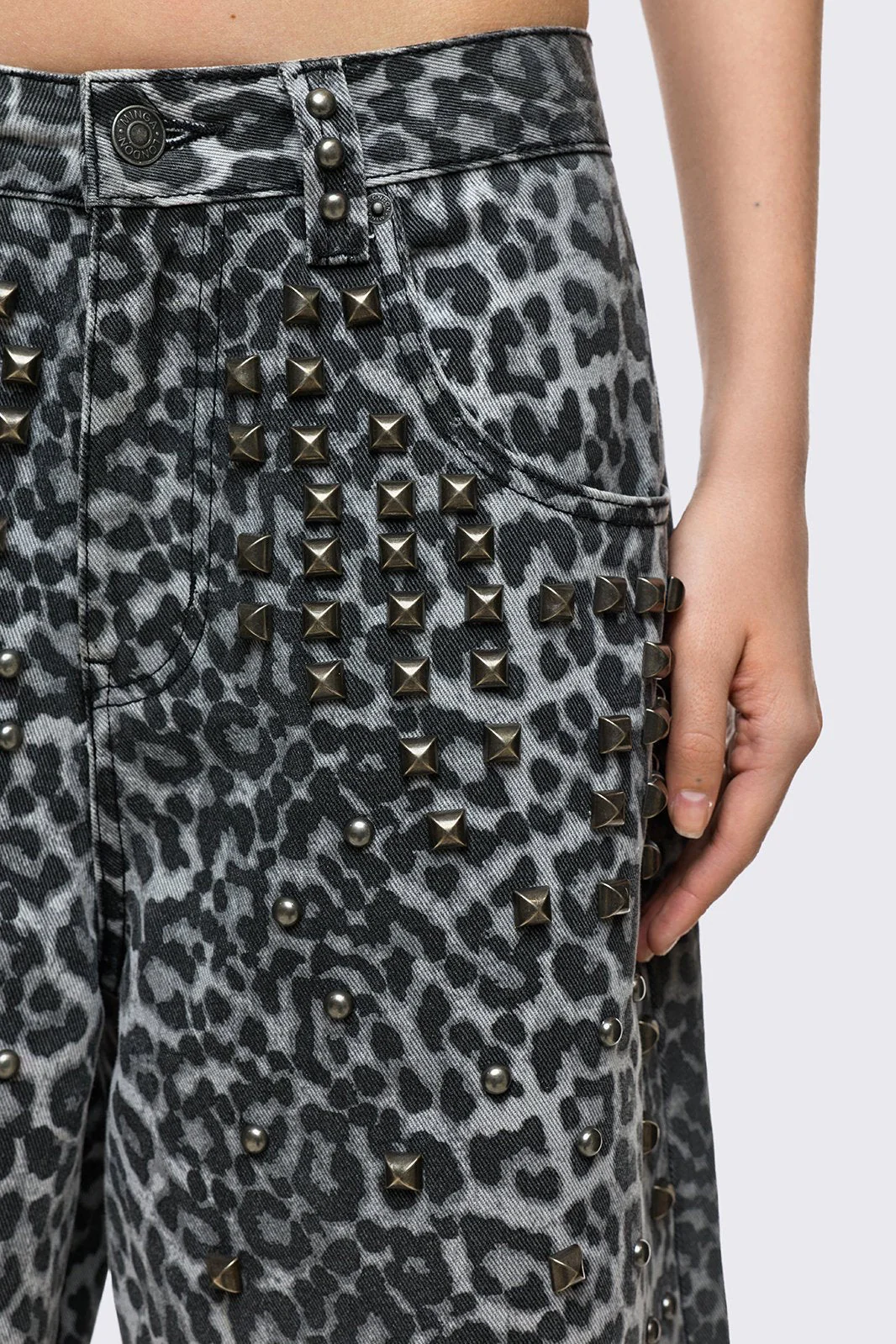 Leopard Studded Jorts - Image 4