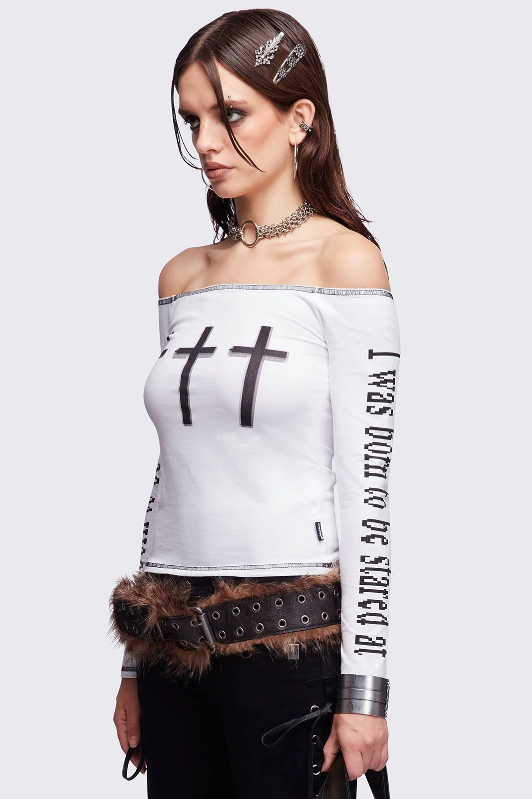 Look at Me White Off-Shoulder Top - Image 3