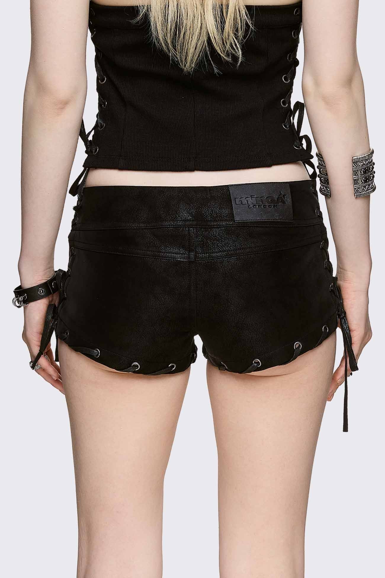 Lust Mini Vegan Suede Shorts - Image 5