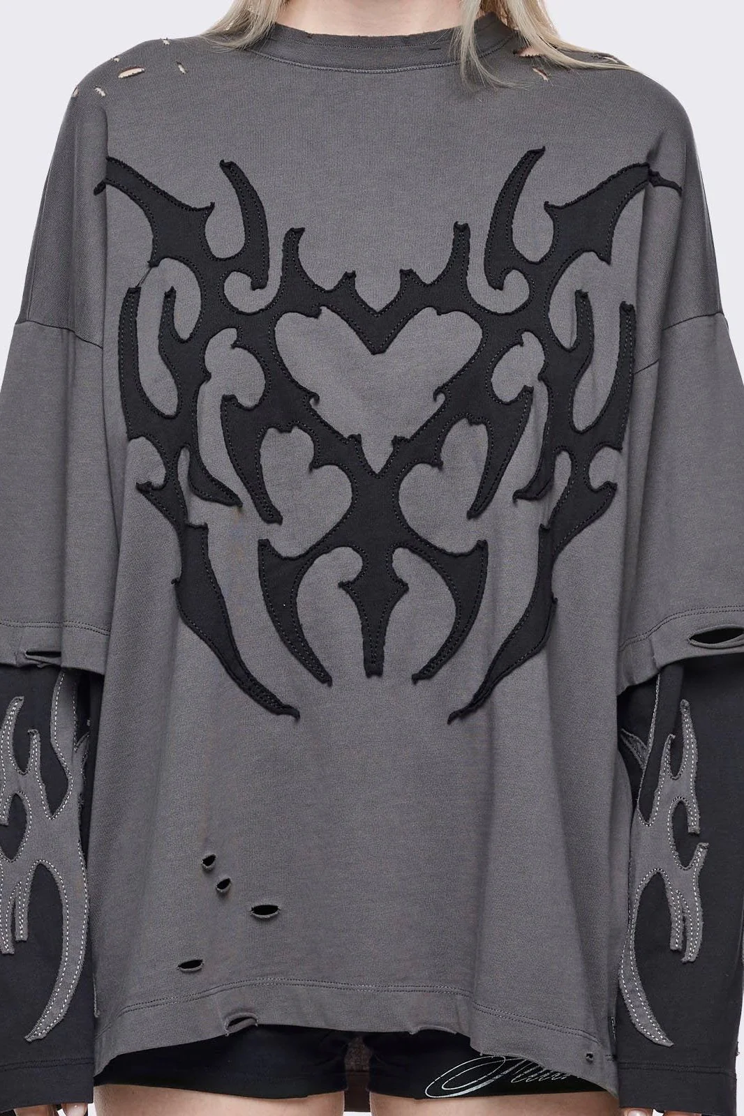 Luvx Grey Layered T-Shirt - Image 3