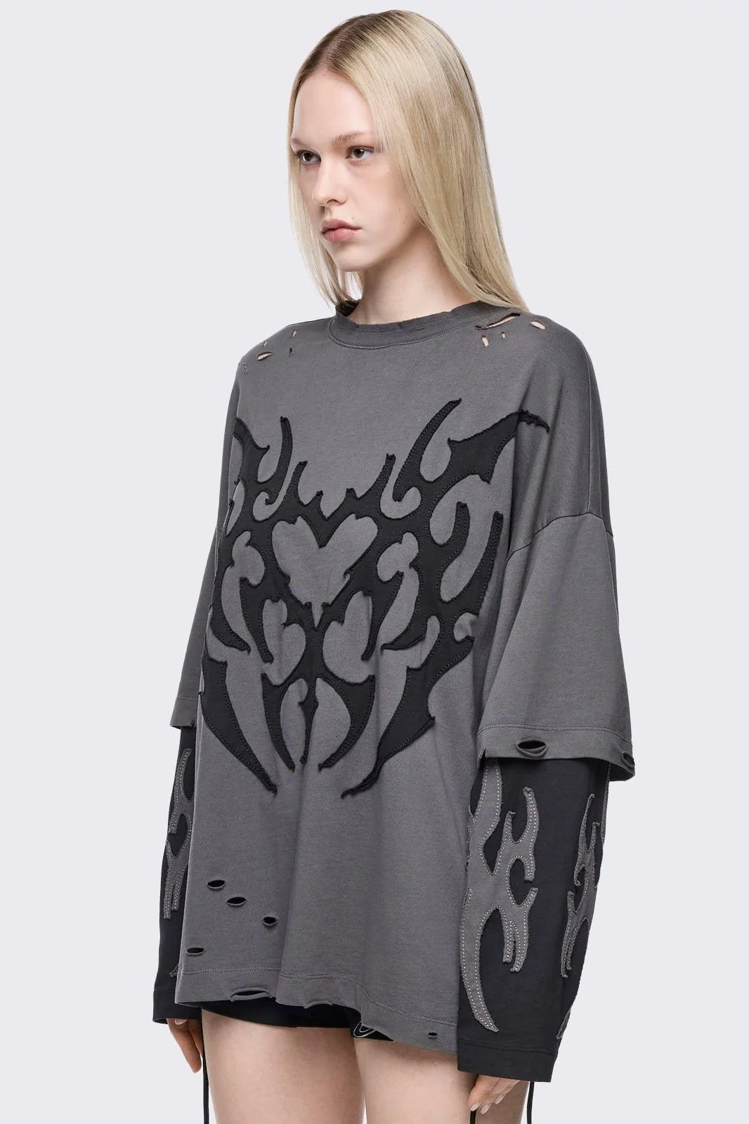 Luvx Grey Layered T-Shirt - Image 4