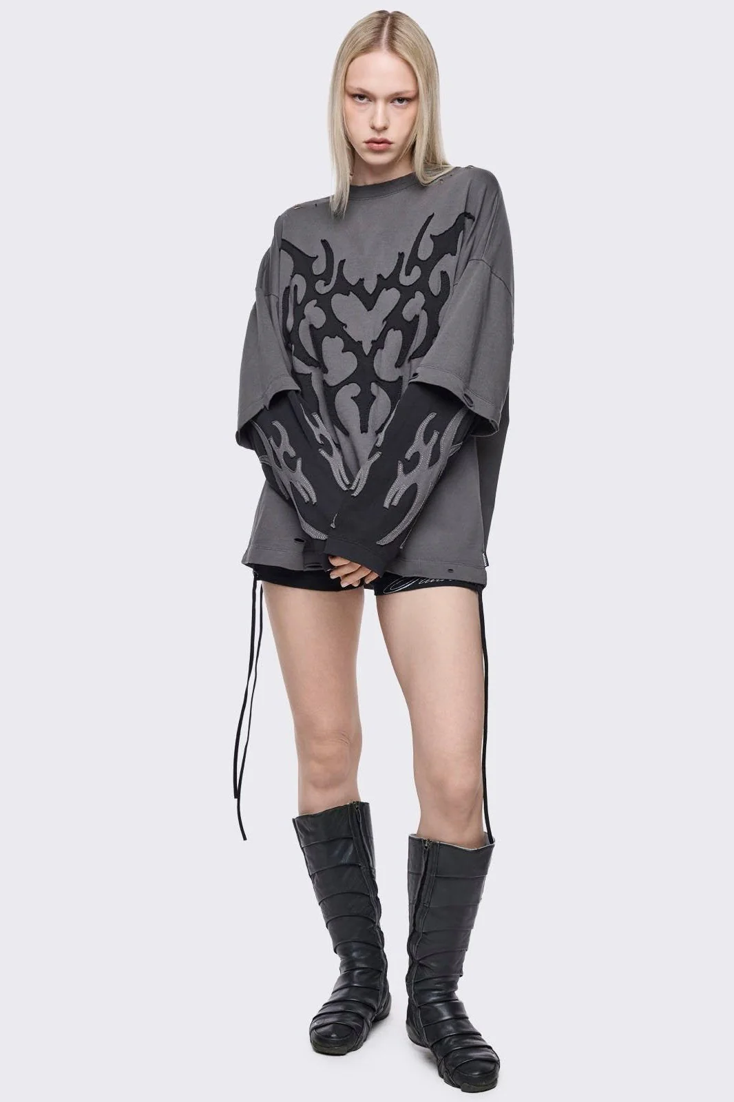 Luvx Grey Layered T-Shirt - Image 5