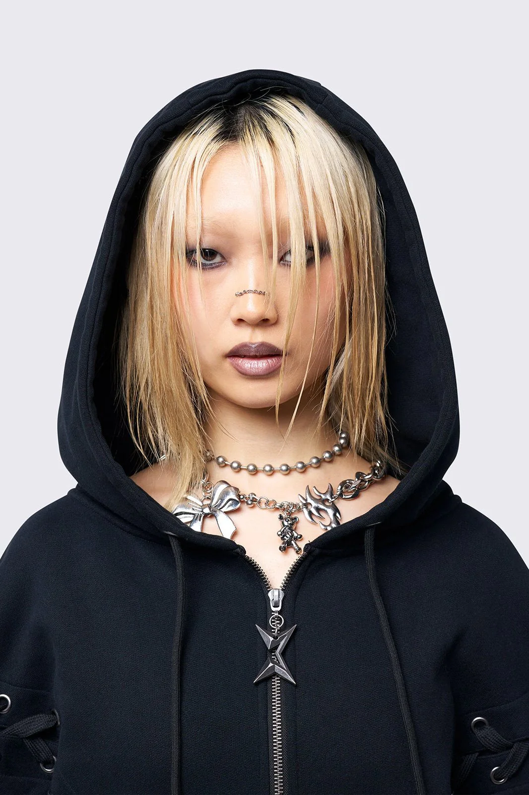 Mia Black Zip Up Hoodie - Image 4