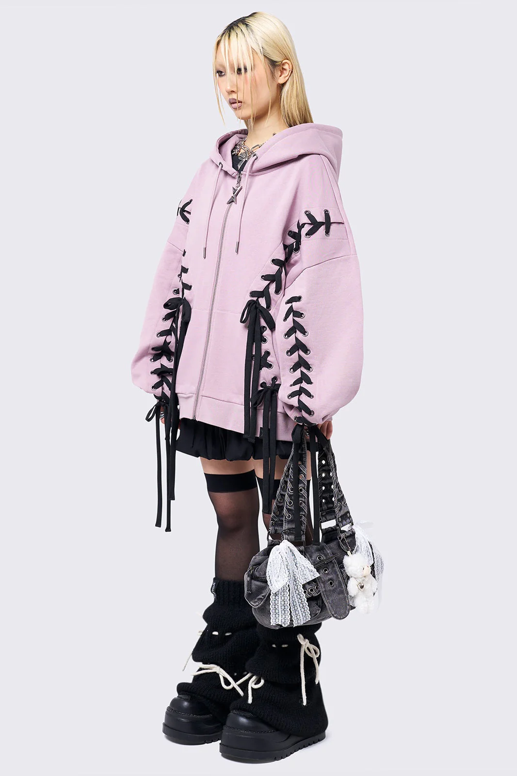Mia Pink Zip Up Hoodie - Image 5