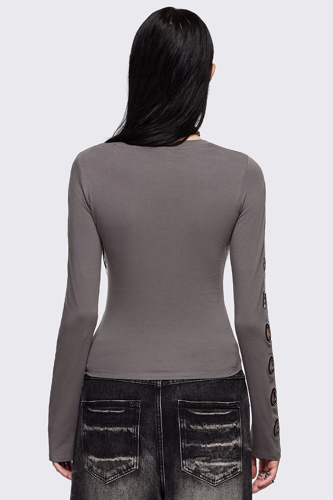 Moxie Grey Cut-Out Top - Image 5