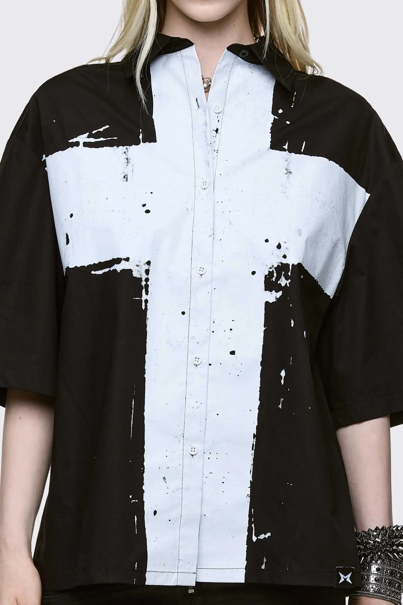 Never Saint Black Shirt - Image 3