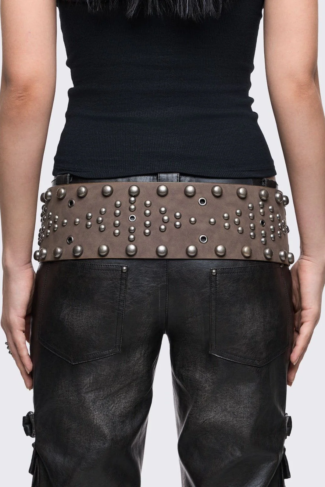 Petra Brown Fringe Belt - Image 3