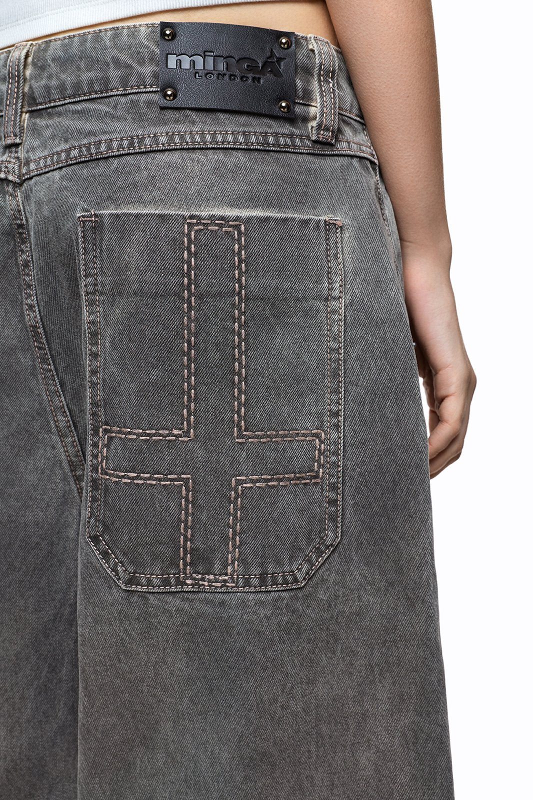 Smoke Grey Washed Jorts - Image 7
