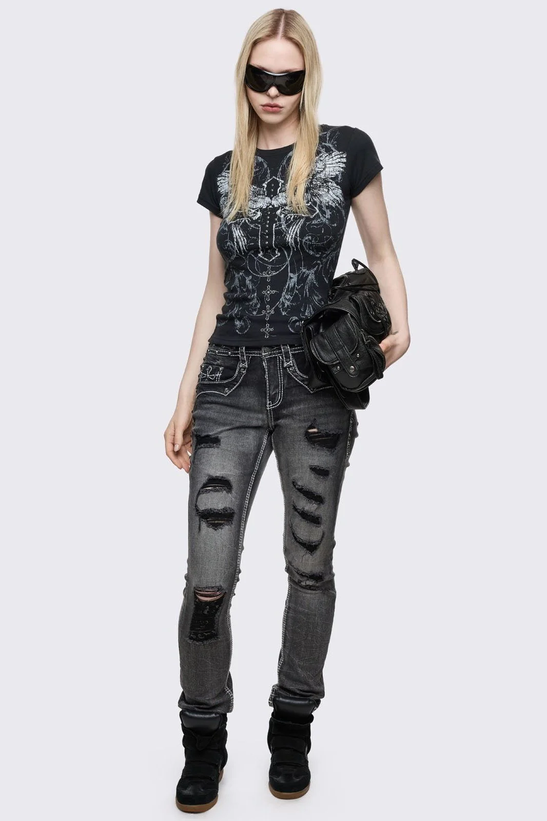 Winged Cross Baby Tee - Image 4